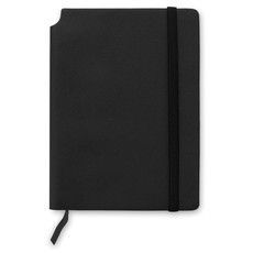 Notebook a righe in PU A5 con 80 pagine e tasca sul retro colore nero