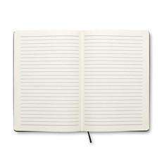Notebook a righe in PU A5 con 80 pagine e tasca sul retro colore nero