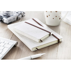 Notebook con cover in canvas e segna pagina colore beige