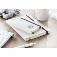 Notebook con cover in canvas e segna pagina colore beige