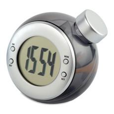 Orologio con display LCD da tavolo ad acqua colore argento opaco