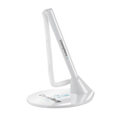 Penna a sfera con base in plastica e corda elastica colore bianco