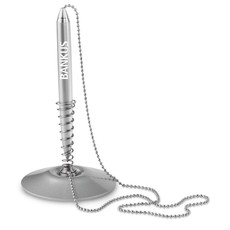 Penna a sfera in ABS con base e corda colore argento opaco