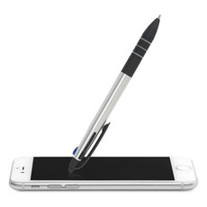 Penna in ABS con 3 inchiostri di colori diversi colore argento