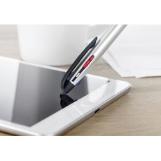 Penna in ABS con 3 inchiostri di colori diversi colore argento