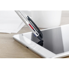 Penna in ABS con 3 inchiostri di colori diversi colore argento