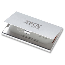 Porta biglietti da visita in alluminio colore argento lucido