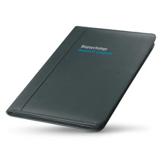 Porta blocnotes A4 a zip con scomparti e porta penne colore nero