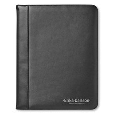 Porta blocnotes A4 a zip con scomparti e porta penne colore nero