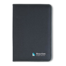 Portablocco A4 con zip con 4 scomparti e porta biglietti colore nero