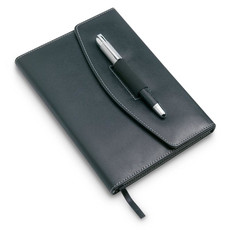 Portadocumenti A5 con 125 pagine e penna in metallo colore nero KC6856-03