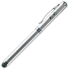Puntatore laser con punta touch colore argento opaco