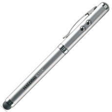 Puntatore laser con punta touch colore argento opaco