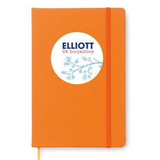 Quaderno A5 con 96 fogli neutri richiudibile con elastico colore arancio