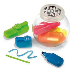 Set 5 evidenziatori in contenitore trasparente colore multicolor