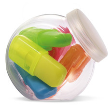 Set 5 evidenziatori in contenitore trasparente colore multicolor