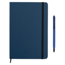 Set notebook A5 con penna touch screen abbinata colore blu MO9348-04