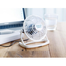 Ventilatore con cavo USB in ABS con pulsante On-off colore bianco