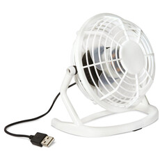 Ventilatore con cavo USB in ABS con pulsante On-off colore bianco