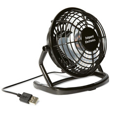 Ventilatore con cavo USB in ABS con pulsante On-off colore nero