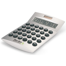 Calcolatrice 12 cifre da tavolo solare in metallo e plastica colore argento opaco