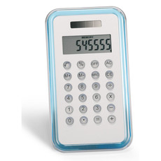 Calcolatrice 8 cifre solare tascabile in metallo e plastica colore blu trasparente KC2656-23