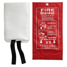 Coperta antincendio in fibra di vetro confezionata colore rosso