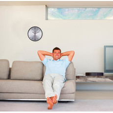 Orologio analogico da parete in vetro colore nero