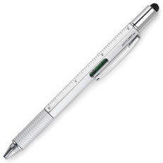 Penna touch in ABS con righello livella e cacciavite colore argento opaco MO8679-16
