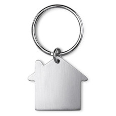 Portachiavi a forma di casa in metallo colore argento opaco