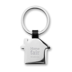 Portachiavi a forma di casa in metallo rivestito in nickel colore nero