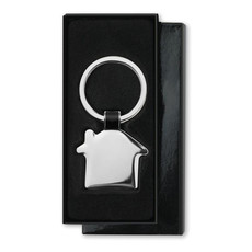 Portachiavi a forma di casa in metallo rivestito in nickel colore nero