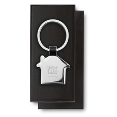 Portachiavi a forma di casa in metallo rivestito in nickel colore nero