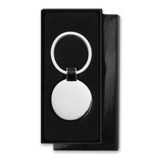 Portachiavi circolare in metallo rivestito da nickel colore nero