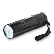 Torcia con 9 LED in confezione di latta colore nero