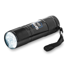 Torcia con 9 LED in confezione di latta colore nero