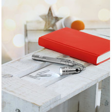 Torcia estensibile e flessibile con 3LED e magnete colore argento