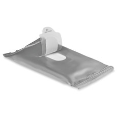 10 salviette umidificate igienizzanti in confezione colore argento opaco MO3863-16