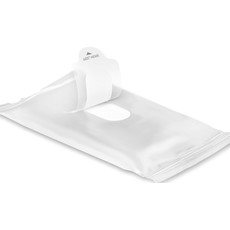 10 salviette umidificate igienizzanti in confezione colore bianco