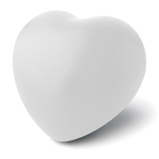 Antistress a forma di cuore in PU colore bianco IT3459-06