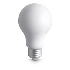 Antistress a forma di lampadina in PU colore bianco MO7829-06