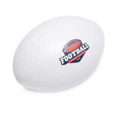 Antistress a forma di palla da rugby colore bianco