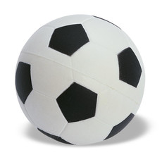 Antistress a forma di pallone da calcio in PU colore bianco-nero KC2718-33