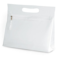Beauty case in PVC con zip e manico colore trasparente IT2558-22