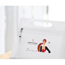 Beauty case in PVC con zip e manico colore trasparente