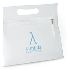 Beauty case in PVC con zip e manico colore trasparente