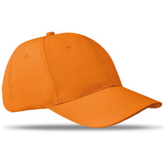 Cappellino da 6 pannelli con chiusura a strappo colore arancio MO8834-10