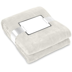 Coperta in pile di flanella con nastro colore beige MO9088-13