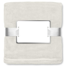 Coperta in pile di flanella con nastro colore beige