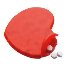Dispenser per mentine a forma di cuore colore rosso